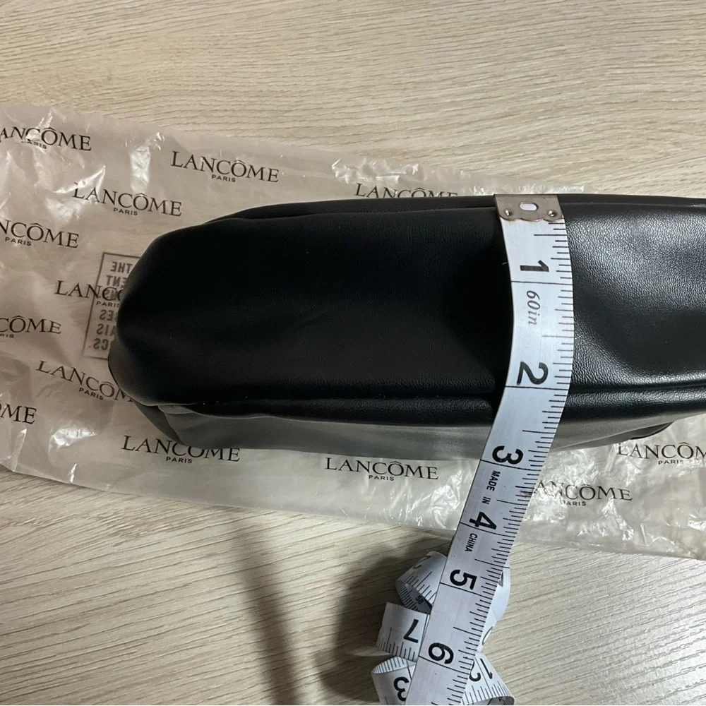 Lancome Black Cosmetic Makeup Perfume Gift Bag Rose Design Zipper